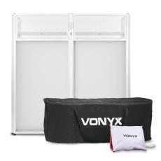 Vonyx DB4 Pro DJ Booth System White 1.1m Lycra