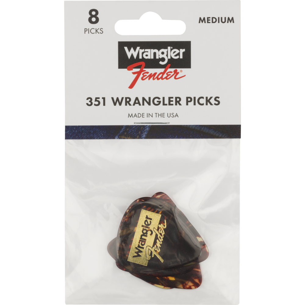 Fender Wrangler Picks, 351 Shape, Tortoiseshell, (8)