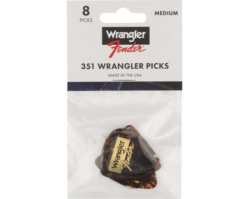 Fender Wrangler Picks, 351 Shape, Tortoiseshell, (8)
