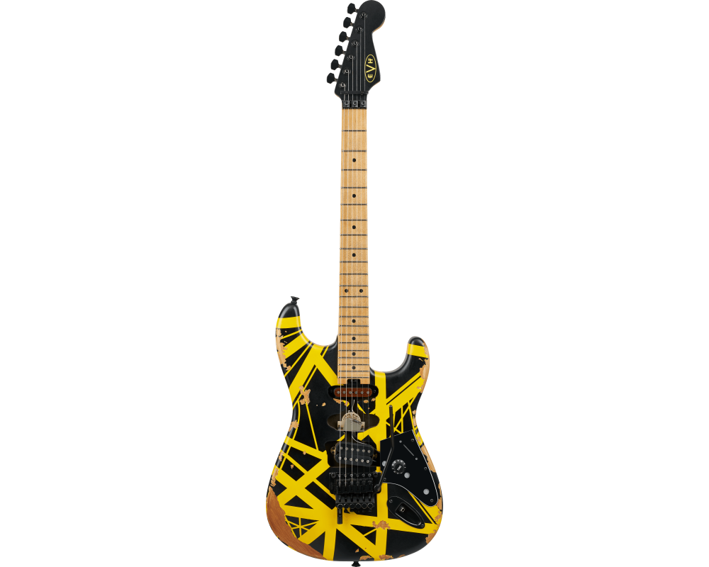 EVH Limited Edition Striped Series Frankenstein MN Black/Yellow Aged