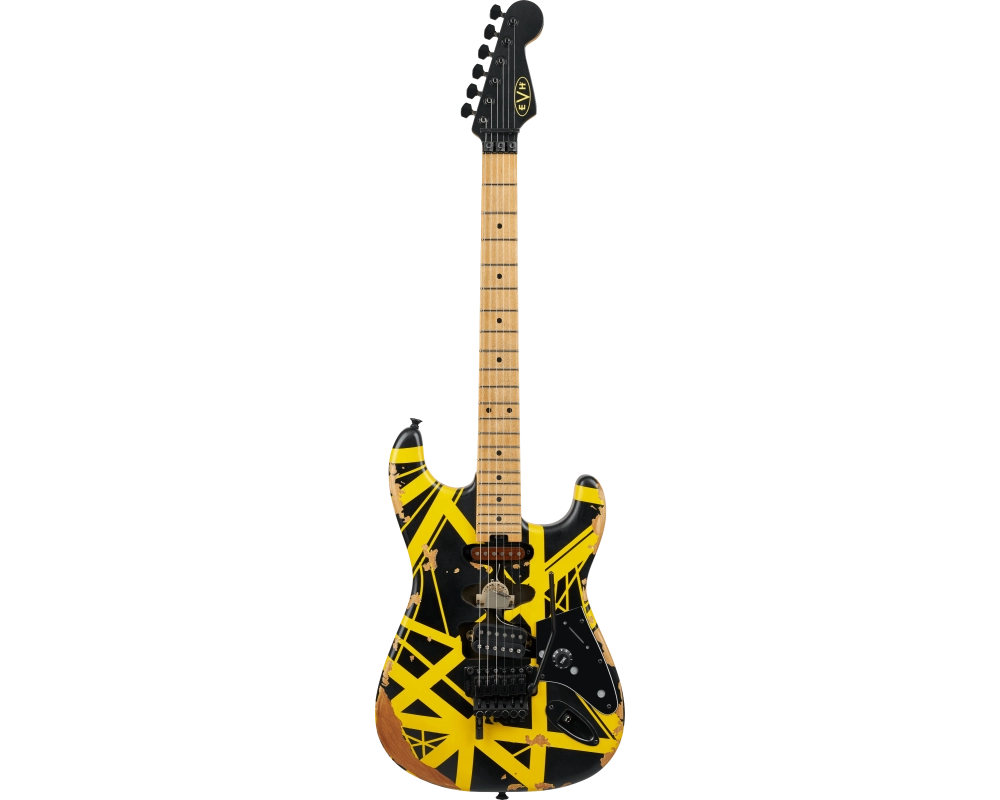 EVH Limited Edition Striped Series Frankenstein MN Black/Yellow Aged