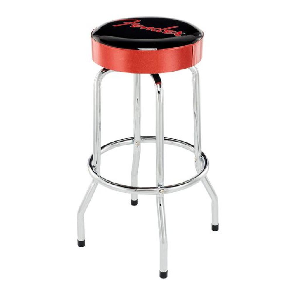 Fender Red Sparkle Logo Barstool, Black/Red Sparkle, 30 inch