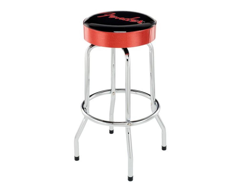 Fender Red Sparkle Logo Barstool, Black/Red Sparkle, 30 inch