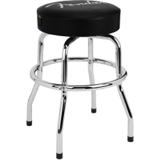Fender Spaghetti Logo Pick Pouch Barstool, Black/Chrome, 24 inch