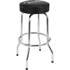Fender Spaghetti Logo Pick Pouch Barstool, Black/Chrome, 30 inch