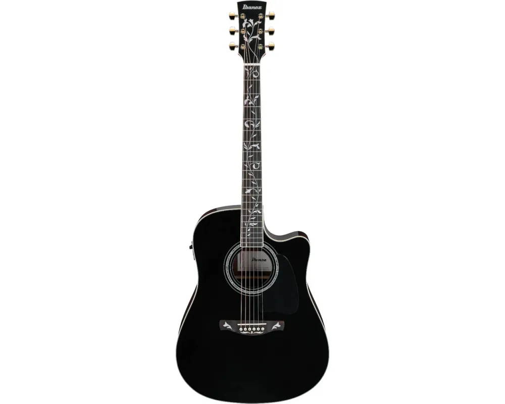 Ibanez AW391RCE BKH Black Top, Natural High Gloss Back and Sides