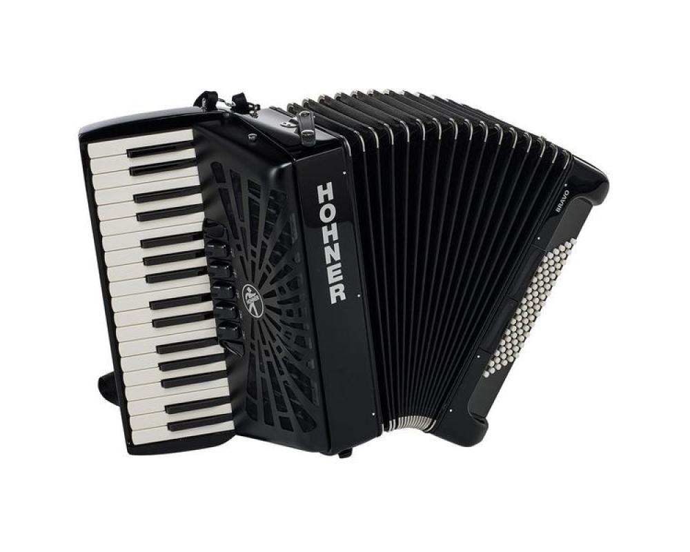 Hohner Bravo III 72 Baixos Black silent key