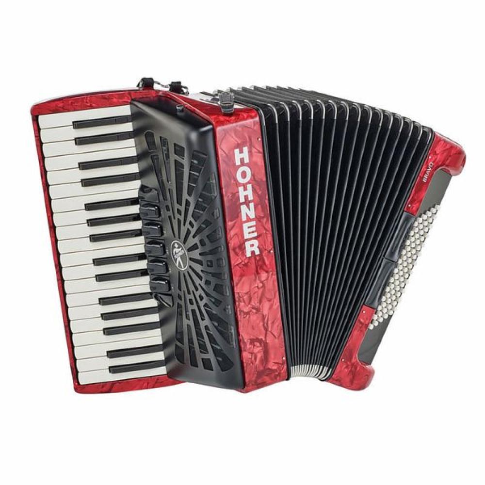 Hohner Bravo III 72 Baixos Red silent key
