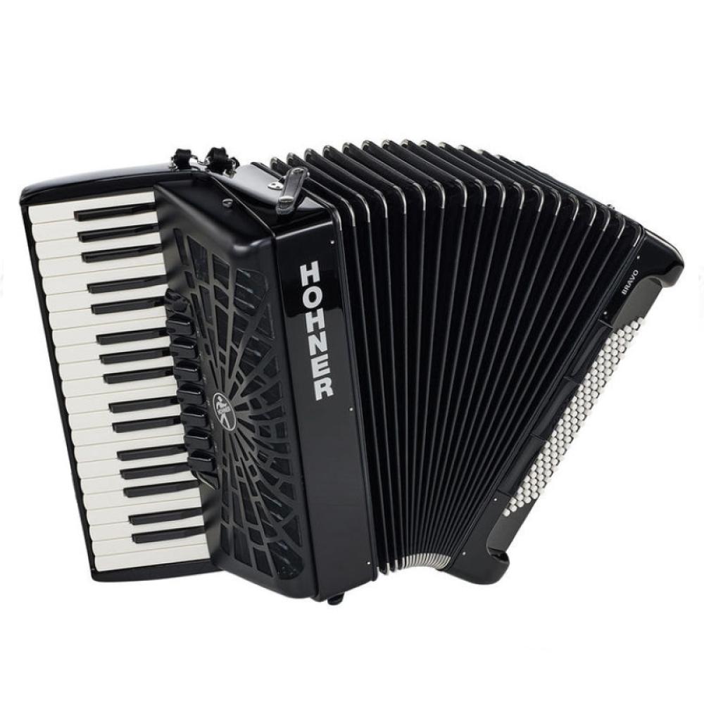 Hohner Bravo III 96 silent key Black