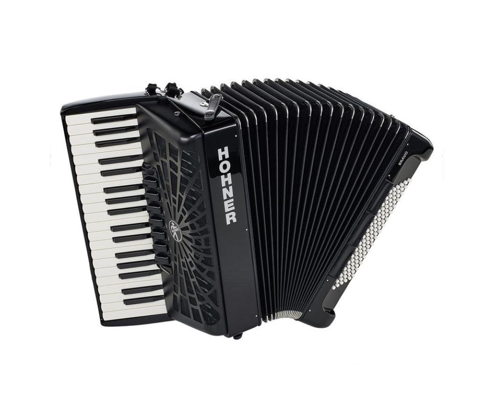 Hohner Bravo III 96 silent key Black