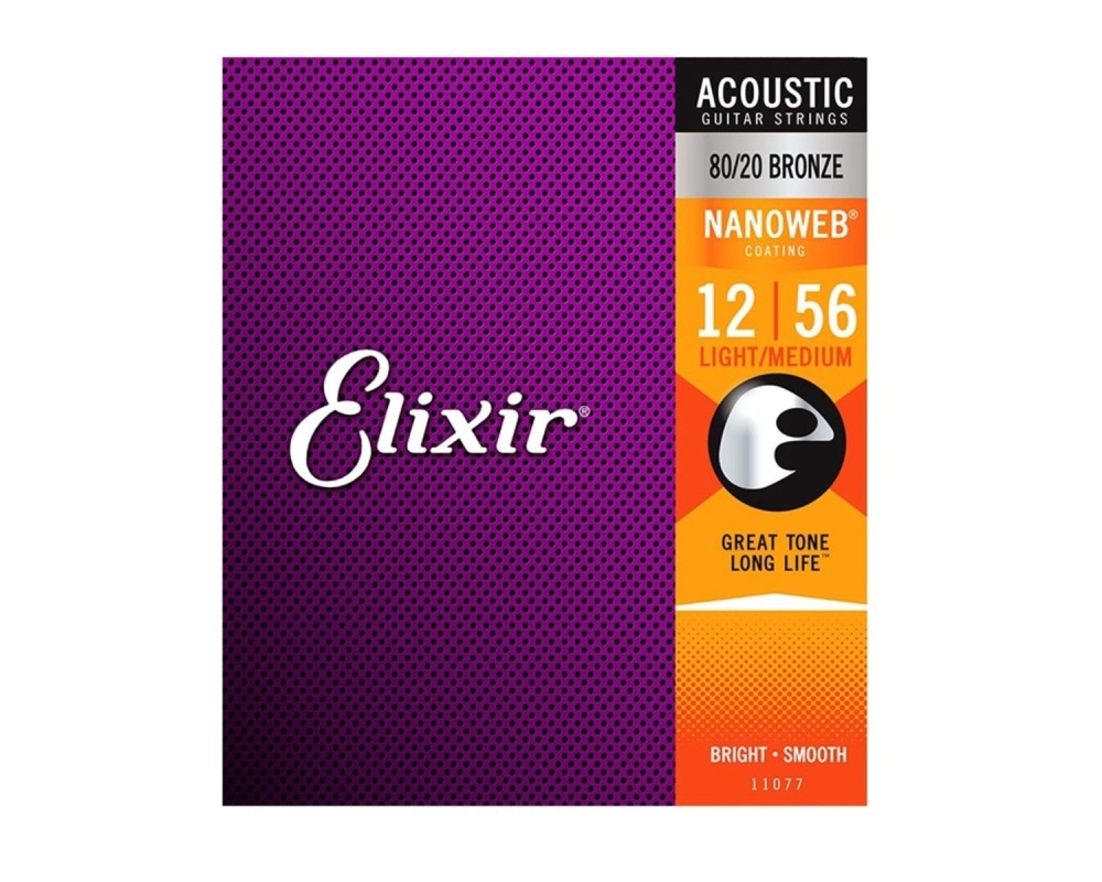 Elixir Nanoweb 11077 Light-Medium Acoustic 12-56