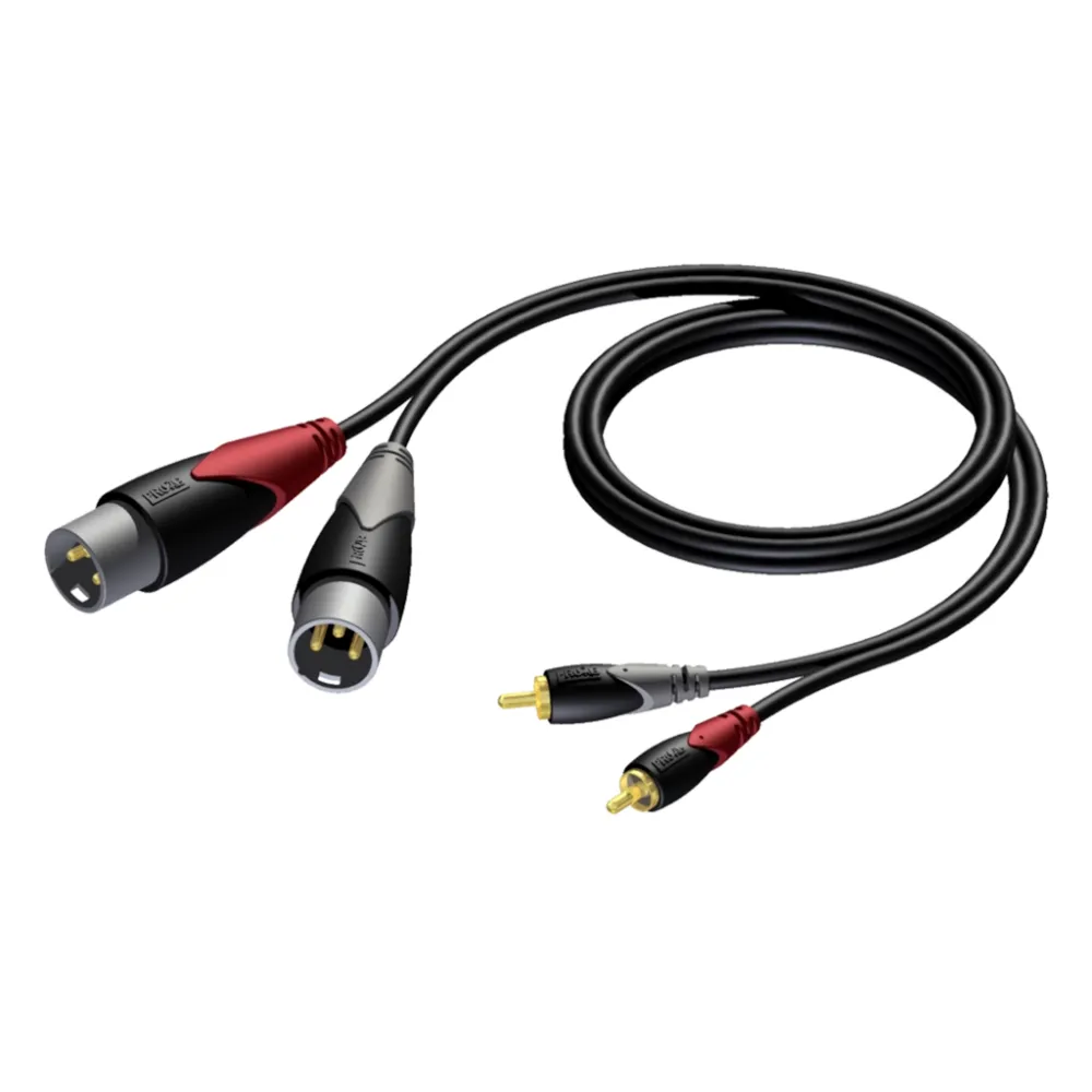 Procab CLA701/ 1.5m  2 x XLR male - 2 x RCA/Cinch male