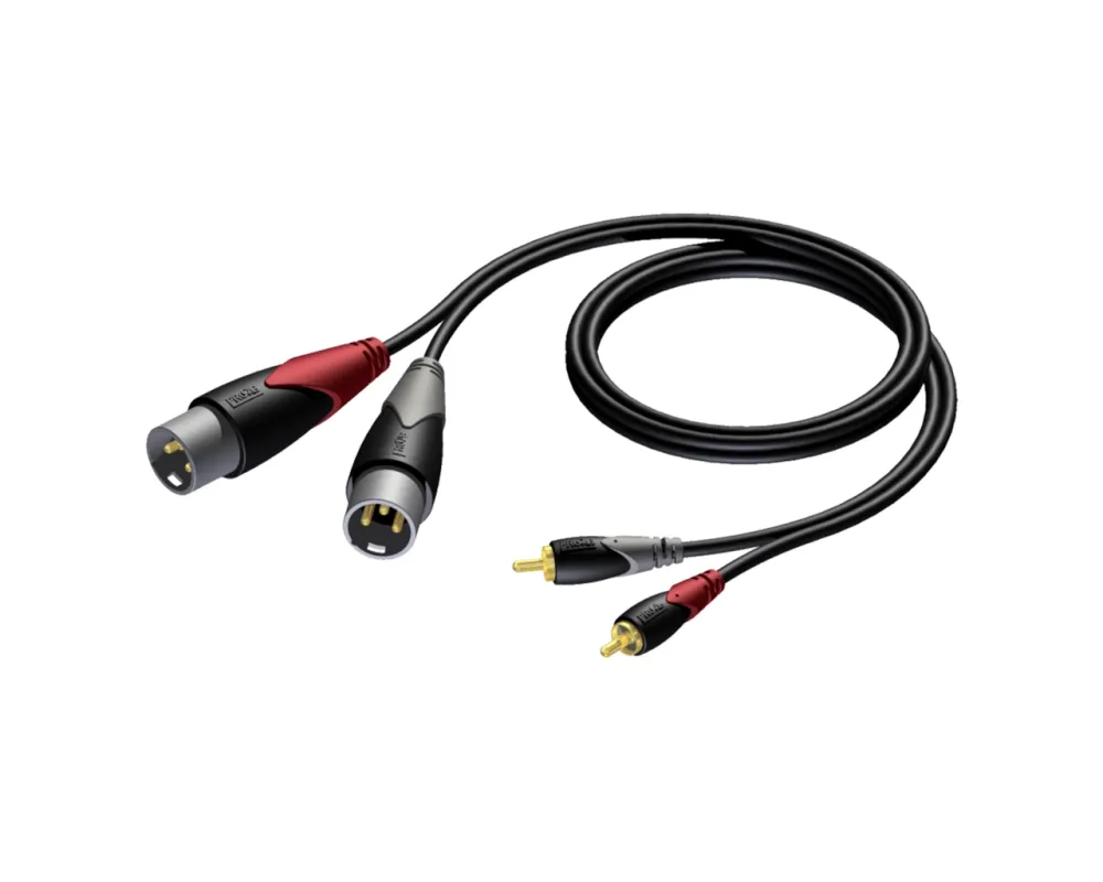 Procab CLA701/ 3m  2 x XLR male - 2 x RCA/male