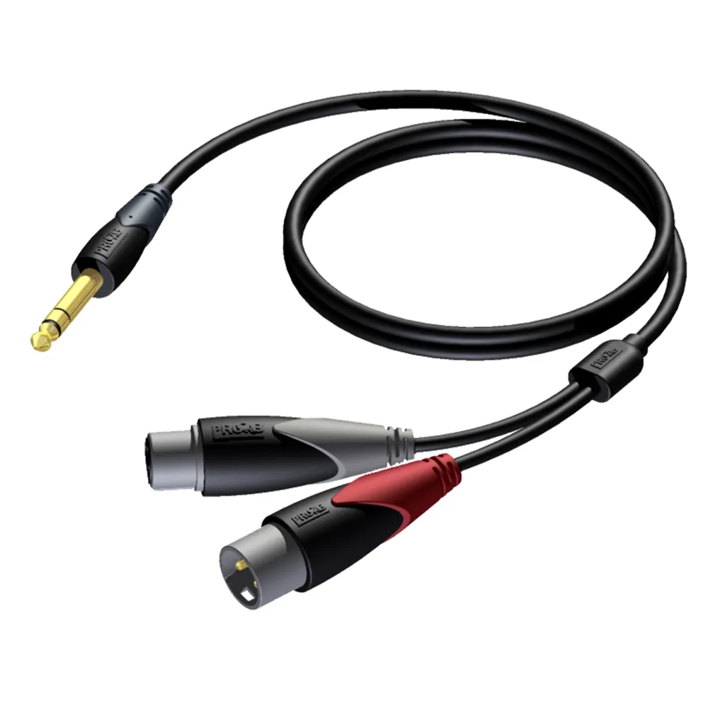 Procab CLA709/3 - 6.3 mm Jack male stereo - XLR male and XLR female 3m