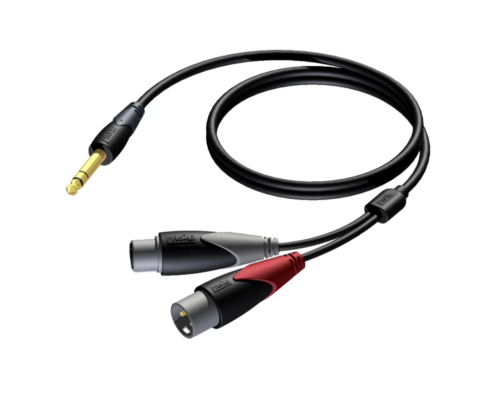 Procab CLA709/3 - 6.3 mm Jack male stereo - XLR male and XLR female 3m