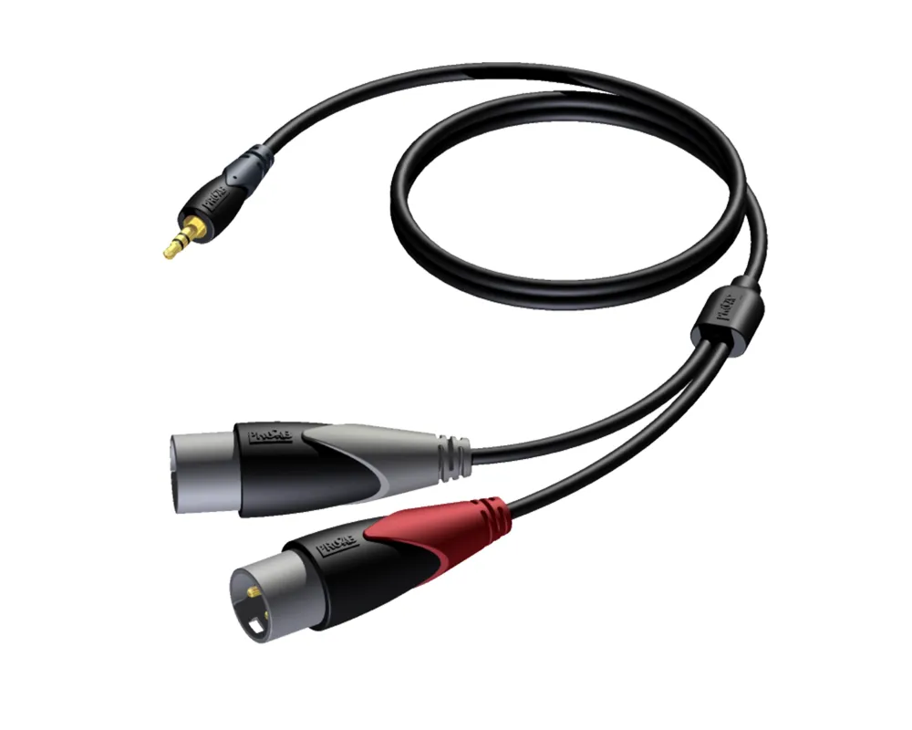 Procab CLA712/3  3.5 mm Jack male stereo - 2 x XLR male 3m