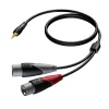 Procab CLA712/3  3.5 mm Jack male stereo - 2 x XLR male 3m