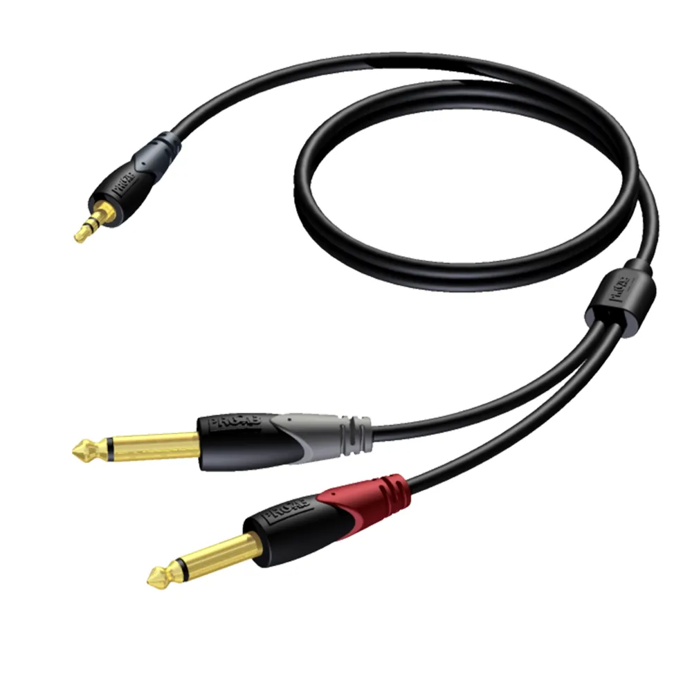 Procab CLA713/1.5  3.5 mm Jack male stereo - 2 x 6.3 mm Jack male mono 1.5m