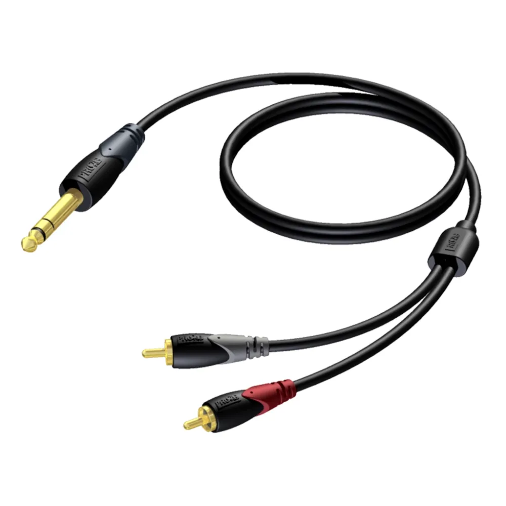 Procab CLA719/3 - 6.3 mm Jack male stereo - 2 x RCA/Cinch male 3m