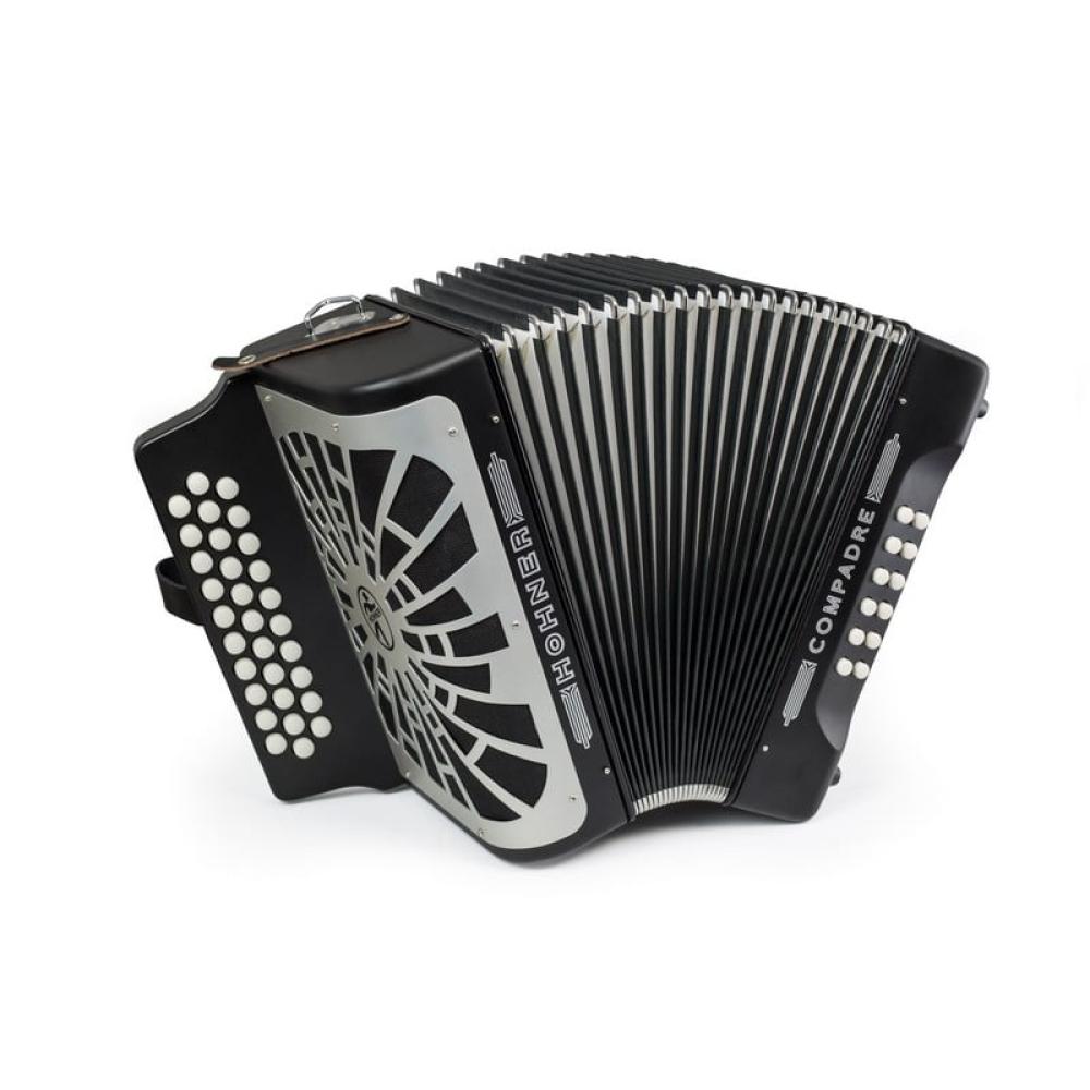 Hohner Concertina Compadre ADG Black/Silver Grill (Lá Ré Sol)