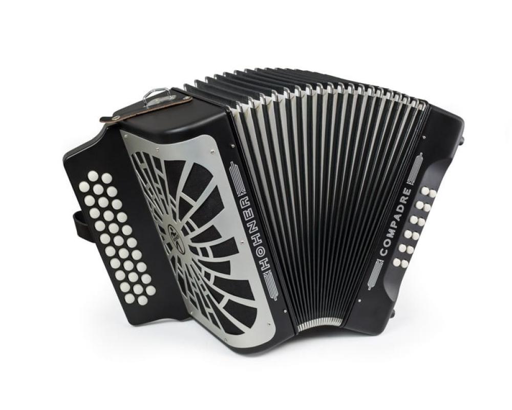 Hohner Concertina Compadre ADG Black/Silver Grill (Lá Ré Sol)