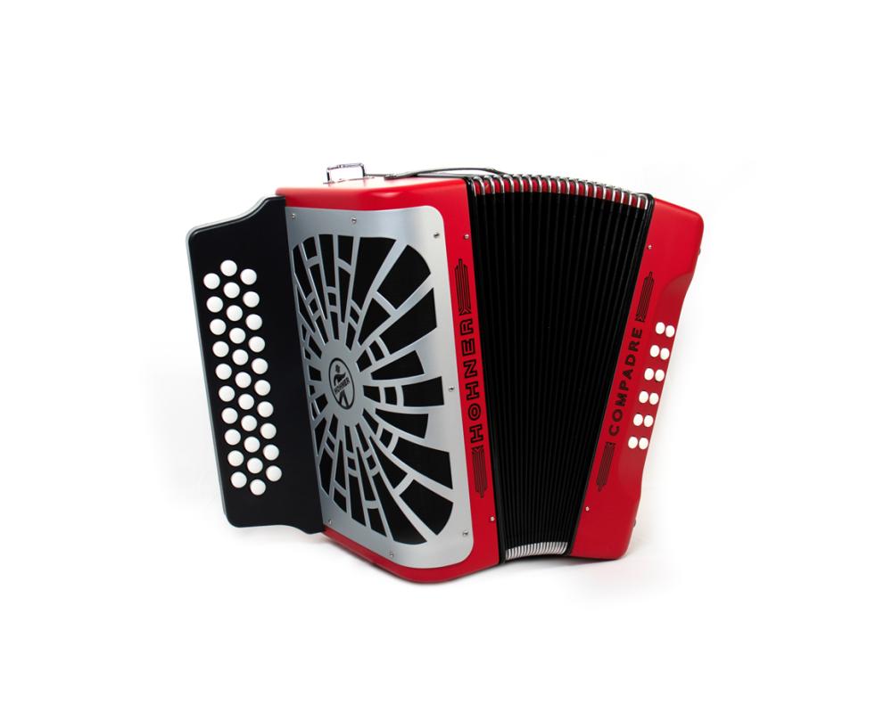 Hohner Concertina Compadre ADG Red Silver Grill (Lá Ré Sol)