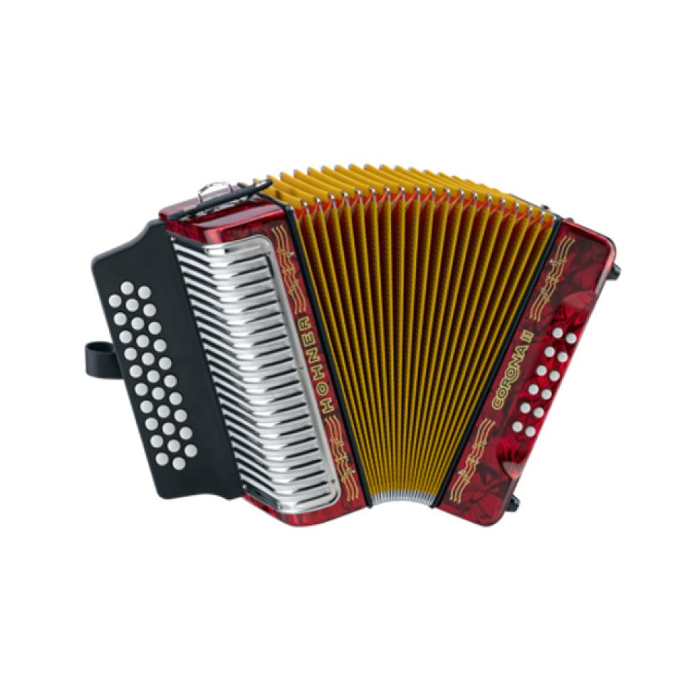 Hohner Concertina Corona II GCF Red With Bag (Sol Dó Fá)