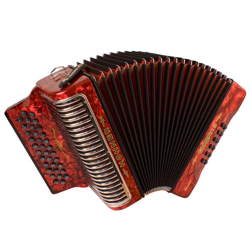 Hohner Concertina Corona II Xtreme GCF Red with bag (Sol Dó Fá)