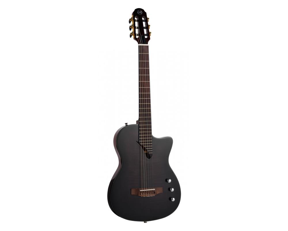 Tanglewood EMDC8BK Thinline Electro Nylon Black