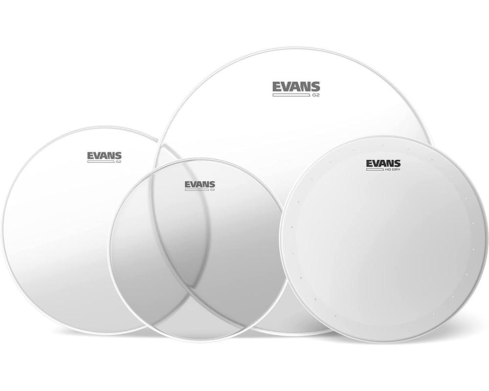 Evans G2 Clear Rock Pack (10, 12, 16) with 14 HD Dry Snare Batter