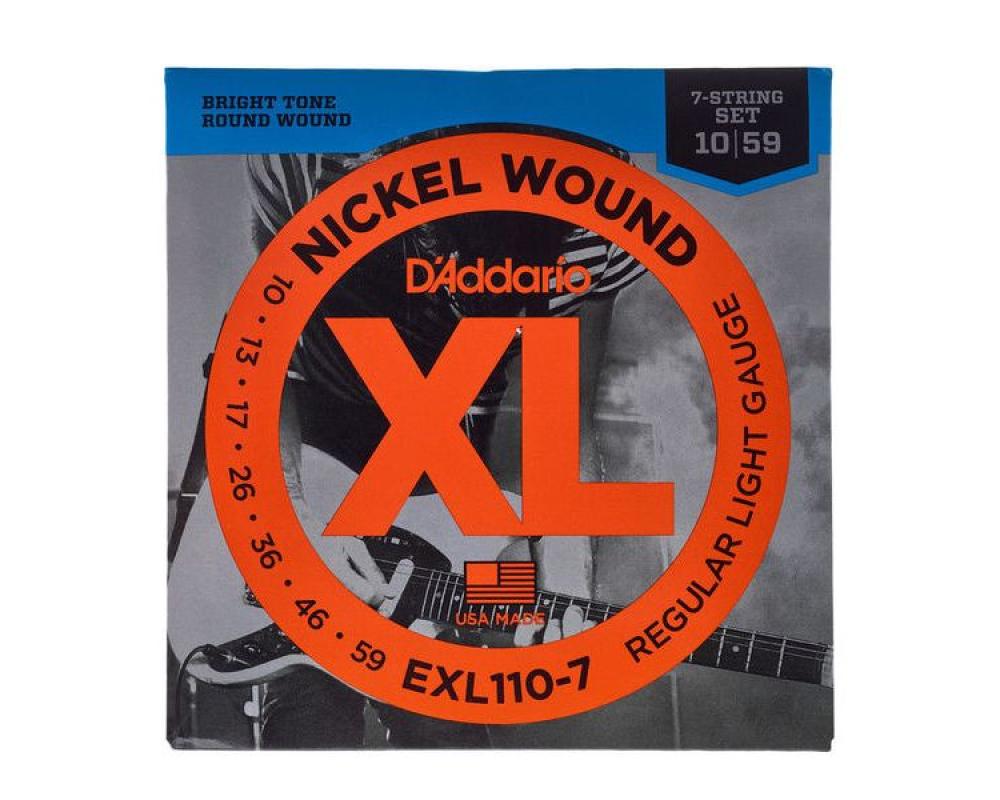 Daddario EXL110-7 10-59 Regular Light 7-String, XL Nickel Elec. Guit. Strings