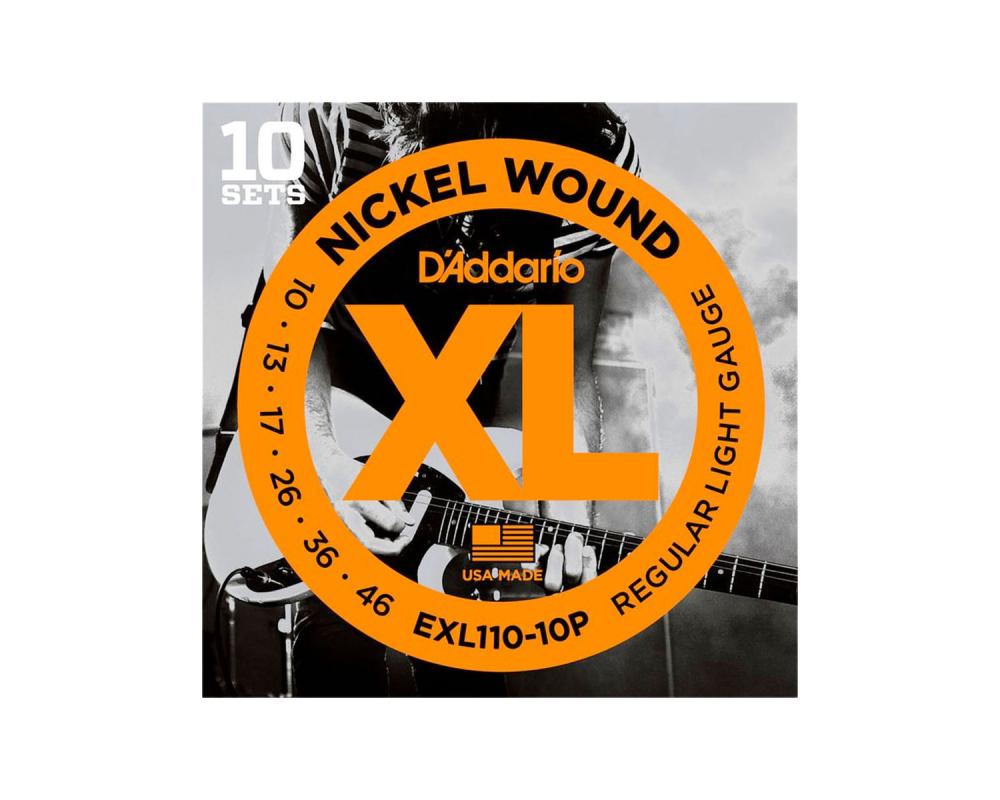 Daddario EXL110-10P 10-46 Regular Light, XL Nickel 10-Pack