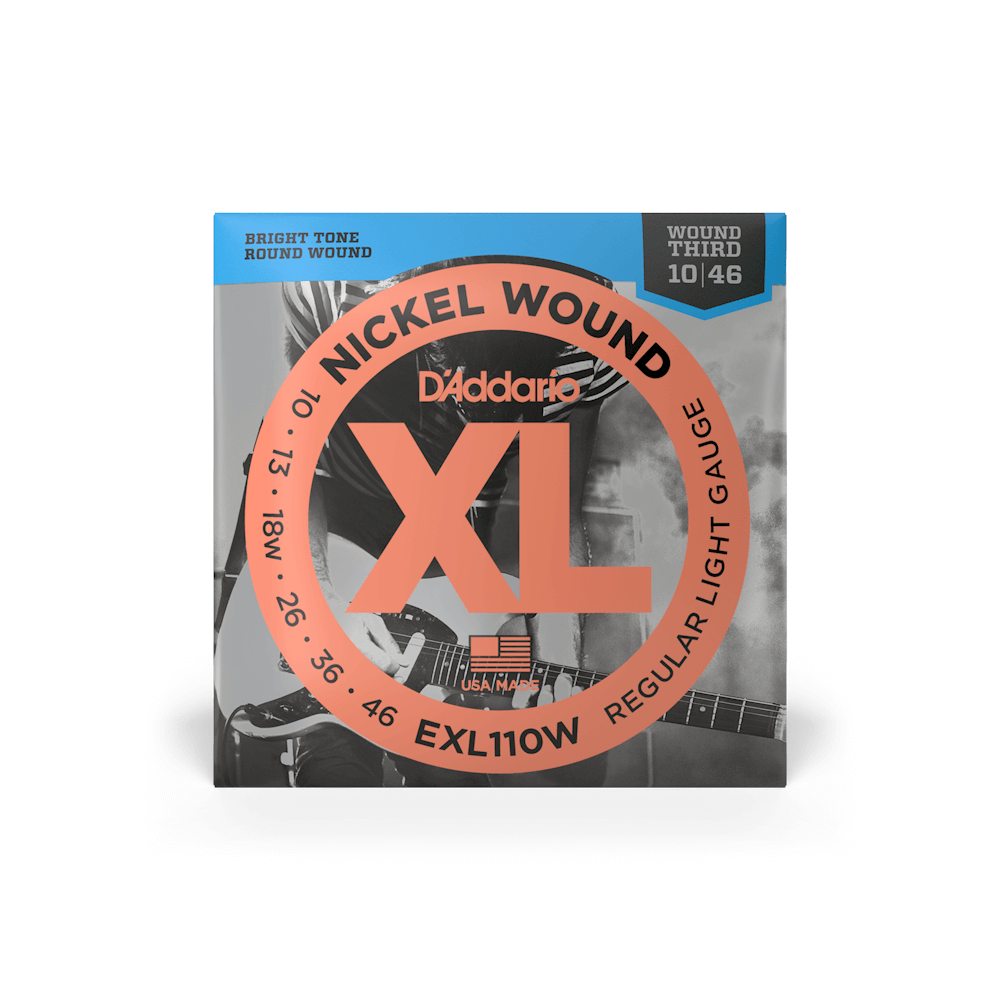 Daddario EXL110W 10-46 Regular Light Wound Third, XL Nickel