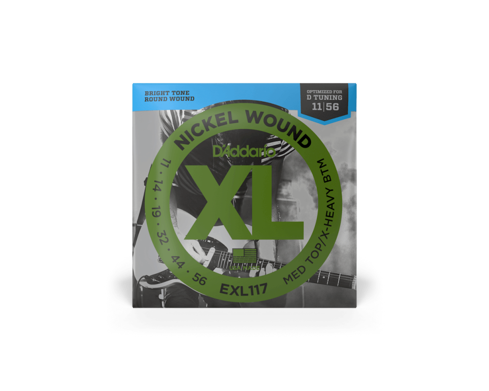 Daddario EXL117 11-56 Medium Top/ Extra Heavy Bottom, XL Nickel