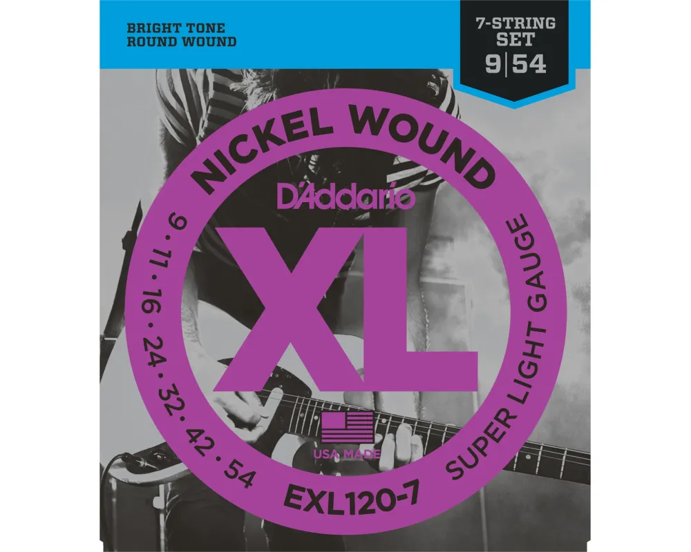 Daddario EXL120-7 09-54 Super Light 7-String, XL Nickel Elect. Guit. Strings