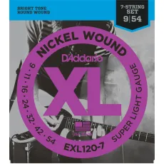 Daddario EXL120-7 09-54 Super Light 7-String, XL Nickel Elect. Guit. Strings