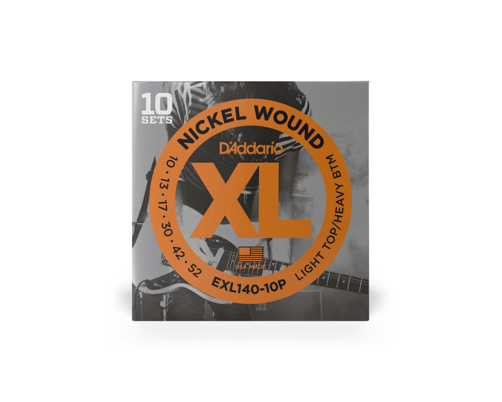 Daddario EXL140-10P 10-52 Light Top/Heavy Bottom, XL Nickel 10-Pack