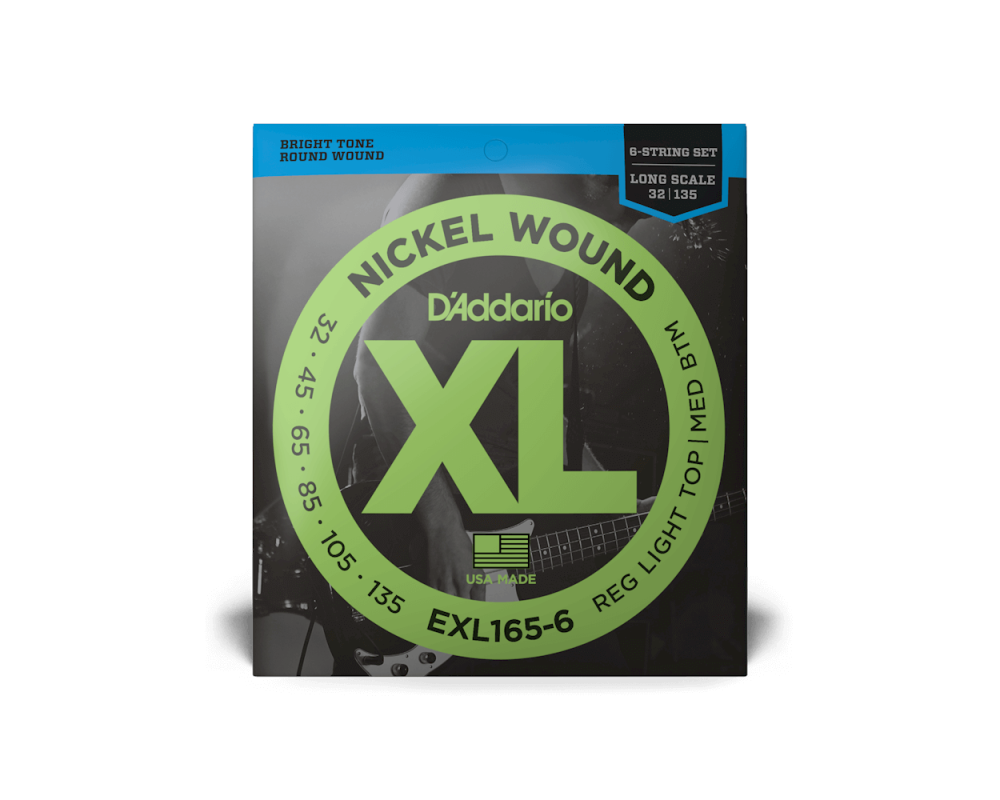 Daddario EXL165-6  32-135 Regular Light Top/Med. Bottom 6-String, Long Scale