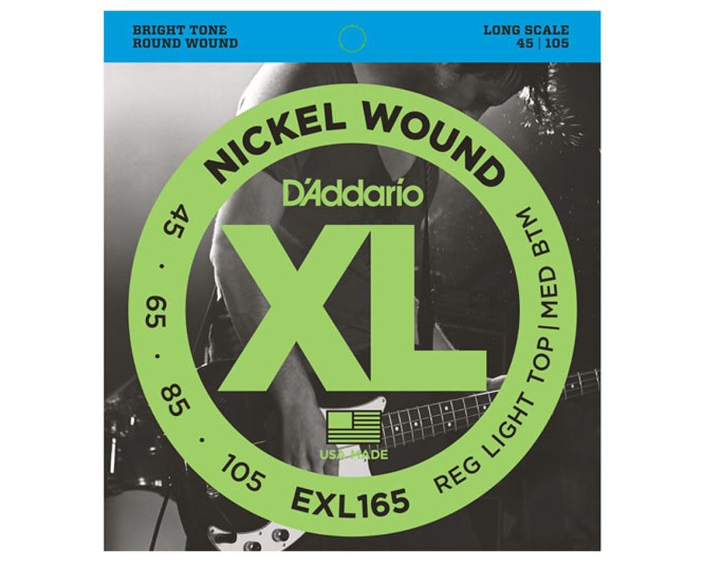 Daddario EXL165 45-105 Regular Light Top/Medium Bottom, Long Scale, XL Nickel