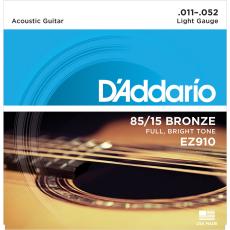 Daddario EZ910 85/15 Bronze Acoustic Guitar Strings, Light, 11-52