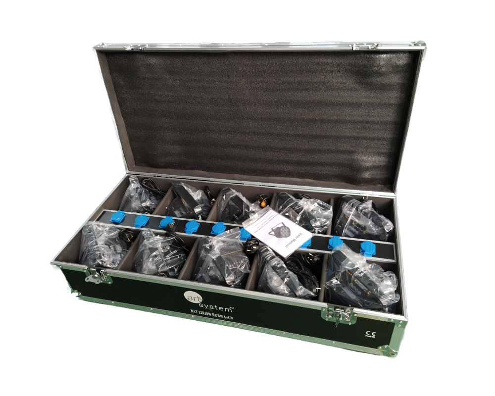 Art System PAR 12x18W RGBWA+UV -  Pack 10 unidades y Flightcase