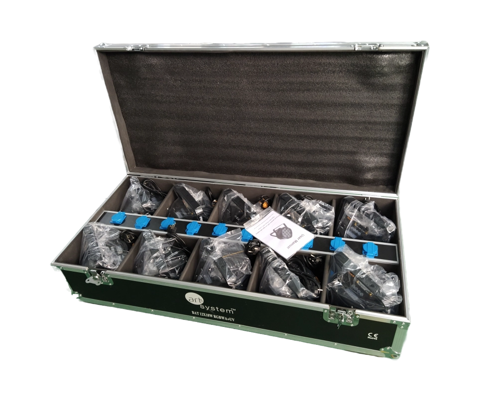Art System PAR 12x18W RGBWA+UV - Pack 10 unidades e Flightcase