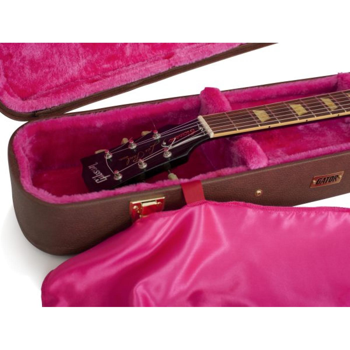 Gator GW-LP-BROWN Deluxe Wood Case for Les Paul Style Vintage Brown