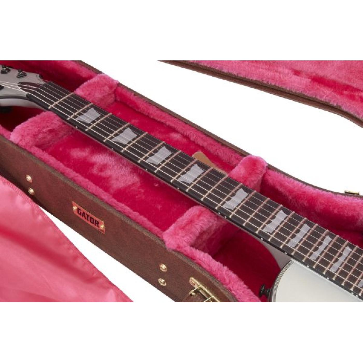 Gator GW-LP-BROWN Deluxe Wood Case for Les Paul Style Vintage Brown