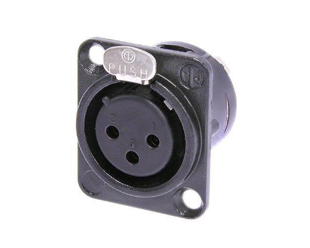 Neutrik NC3 FD-L-B-1  xlr femea painel 3p contactos dourados