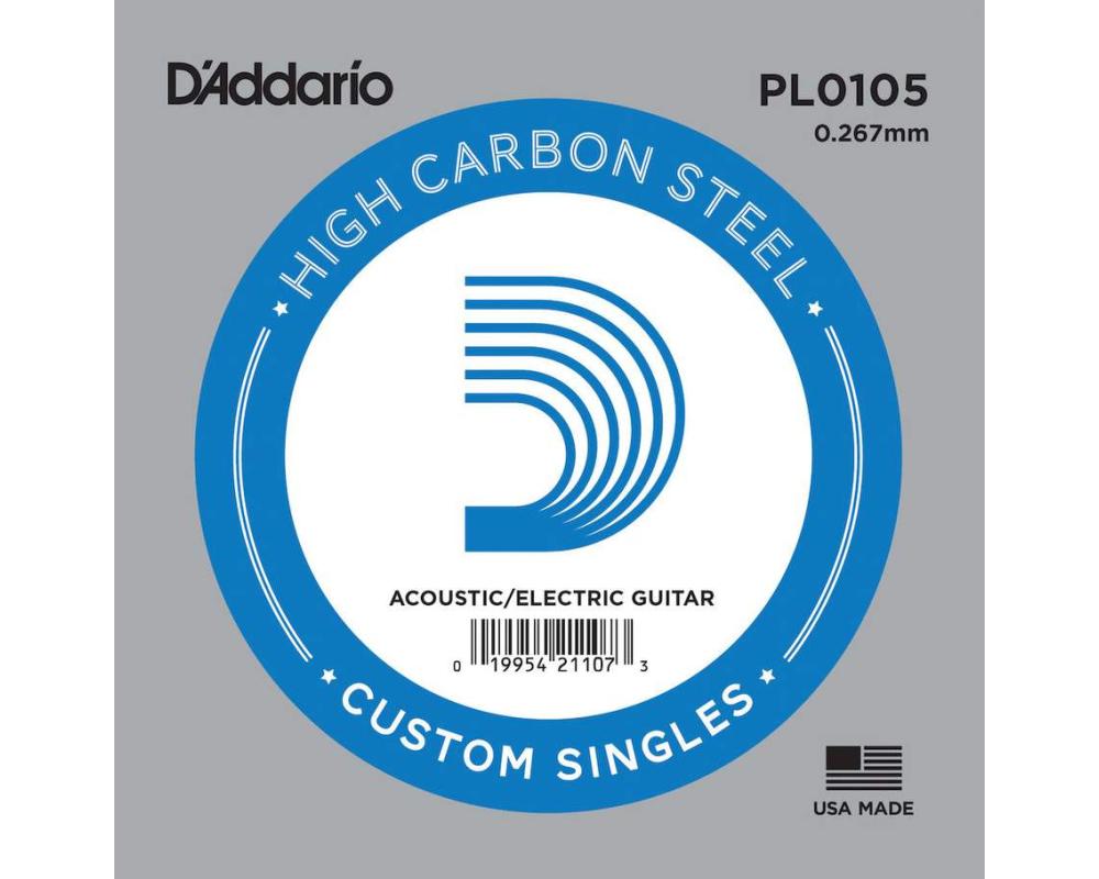 Daddario PL0105 Plain Steel Guitar Single String, .0105