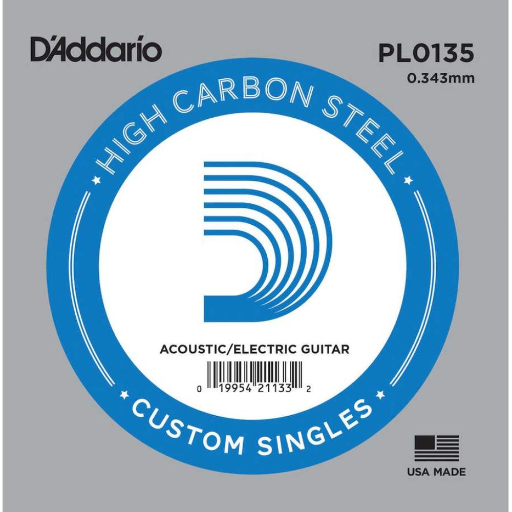 Daddario PL0135 Plain Steel Guitar Single String, .0135