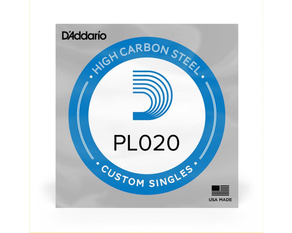 Daddario PL020 Plain Steel Guitar Single String, .020