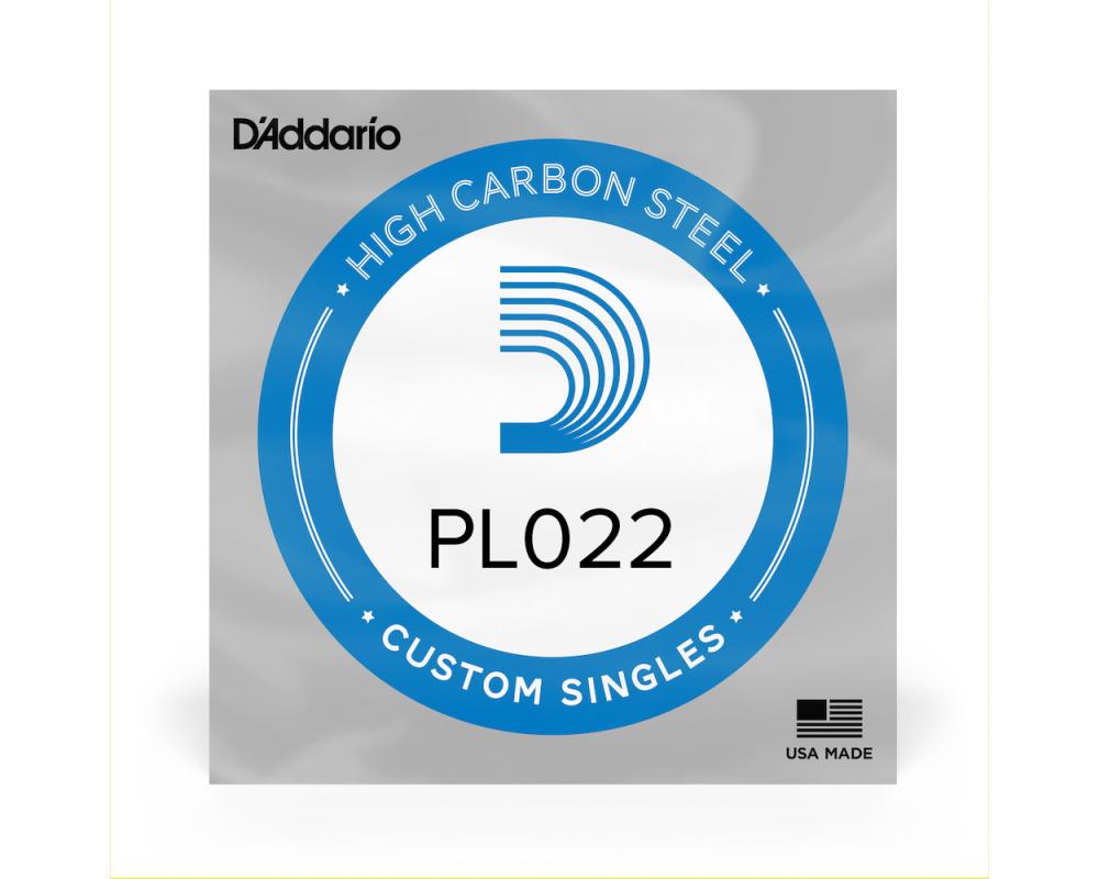 Daddario PL022 Plain Steel Guitar Single String, .022