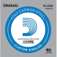 Daddario PL026 Plain Steel Guitar Single String, .026